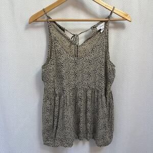 Japna Tank Top Cream with Black Spots Womens Size Small